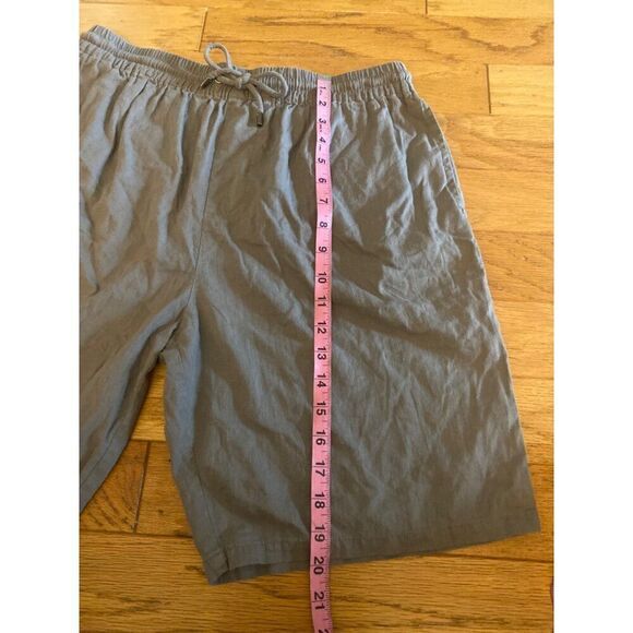 Paige Mens gray Linen-Blend elastic Drawstring waist casual Shorts size Medium - Picture 9 of 9